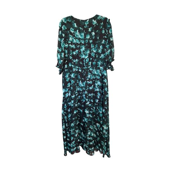 Lane Bryant Women's Teal Floral Crossover Floral Maxi Dress Size 20 Plus Size - Picture 8 of 8